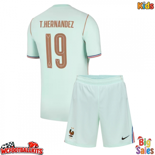 France Theo Hernandez #19 Replica Away Stadium Kit for Kids World Cup 2026 Short Sleeve (+ pants)